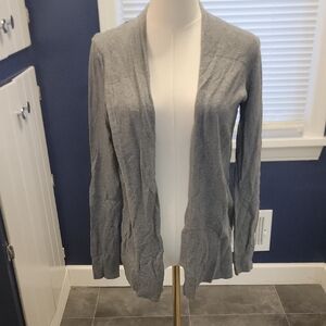 LOFT Women's Gray Open Front Cardigan
